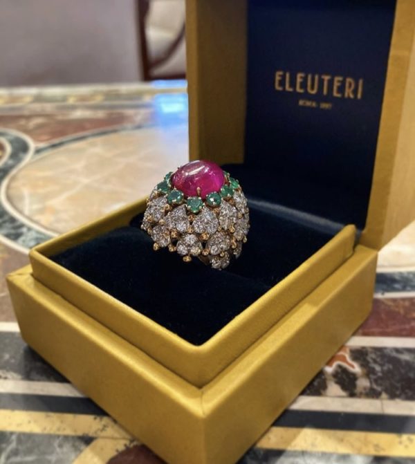 Bombè Ruby, Emerald & Diamond Cocktail Ring - Image 5