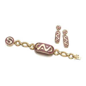 Bulgari Rhodonite & Gold Set