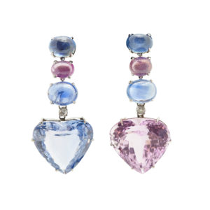 Bulgari Sapphire & Kunzite Ear Pendants