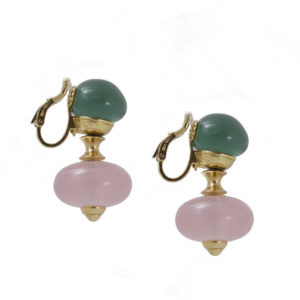 Pneu Earrings Quartz and Tourmaline by Marina B