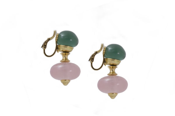 Pneu Earrings Quartz and Tourmaline by Marina B