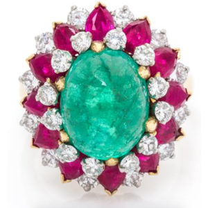 Bulgari Dolce Vita Emerald, Ruby & Diamond Ring