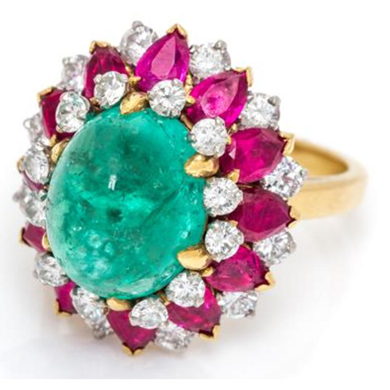 bulgari cabochon emerald ring