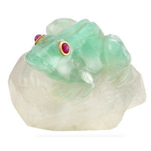 Carved Emerald Frog Objet