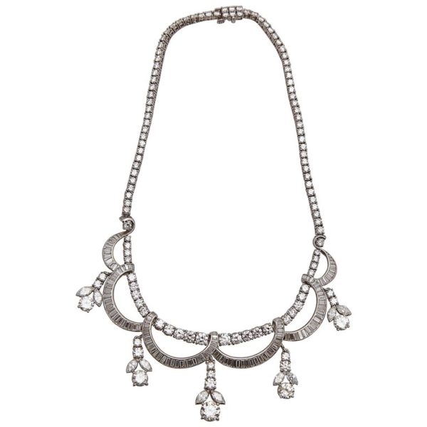 1930s Diamond Drops Necklace