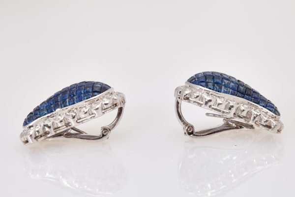 Invisible Set Sapphires & Diamonds Earclips - Image 3