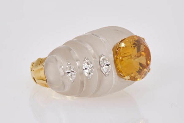 Rock Crystal, Citrine and Diamond Ring - Image 2