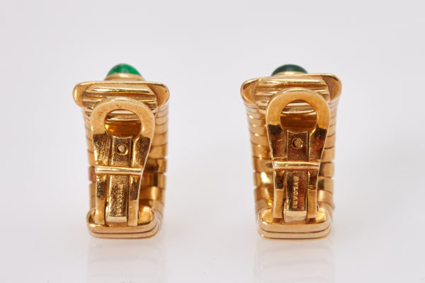 Bulgari Emerald and Gold Tubogas Earclips - Image 3
