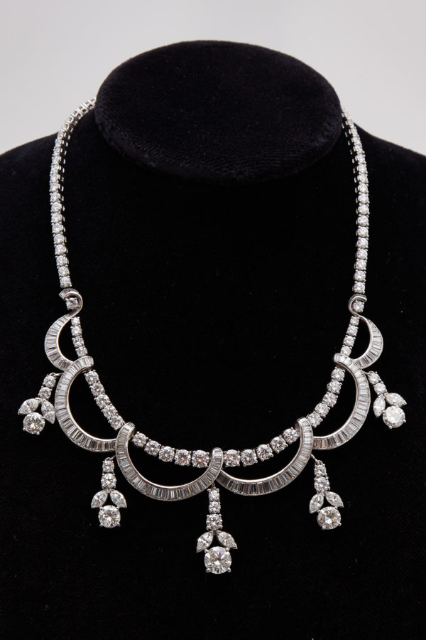1930s Diamond Drops Necklace - Image 2
