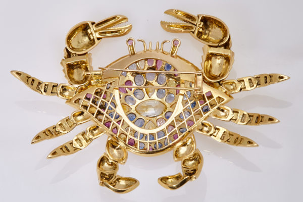 Impressive Multi-Color Sapphire Crab Brooch - Image 5