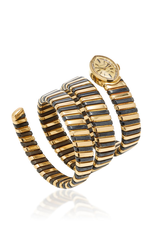 Bulgari Unusual Black & Yellow Gold Tubogas Ladies Watch