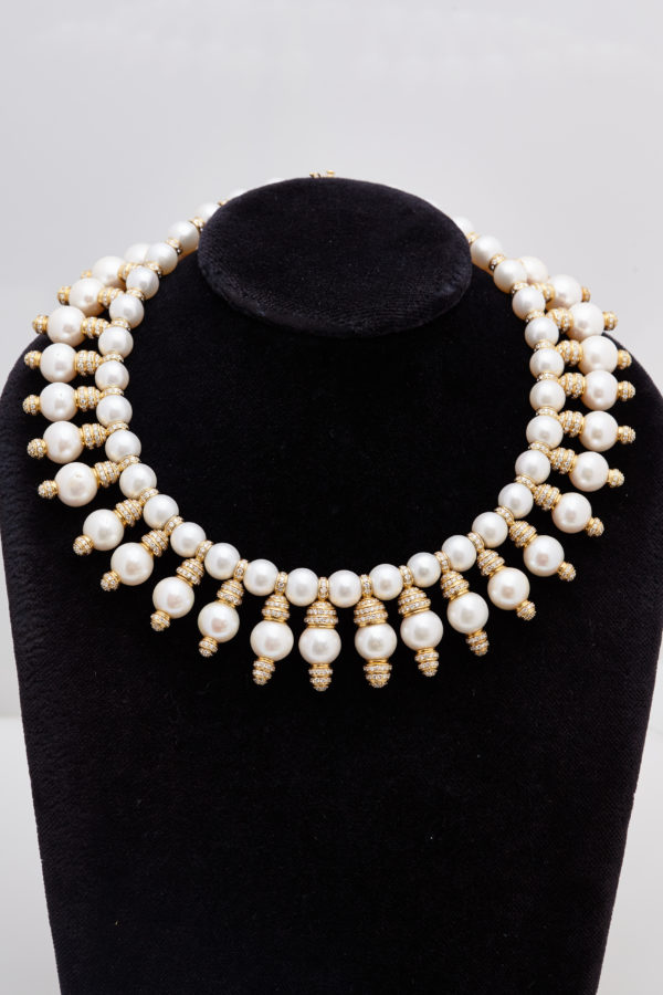 Pearl & Diamond Choker/Necklace - Image 2
