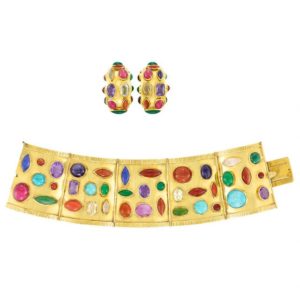 Gold and Multicolor Stone Set by Sanz