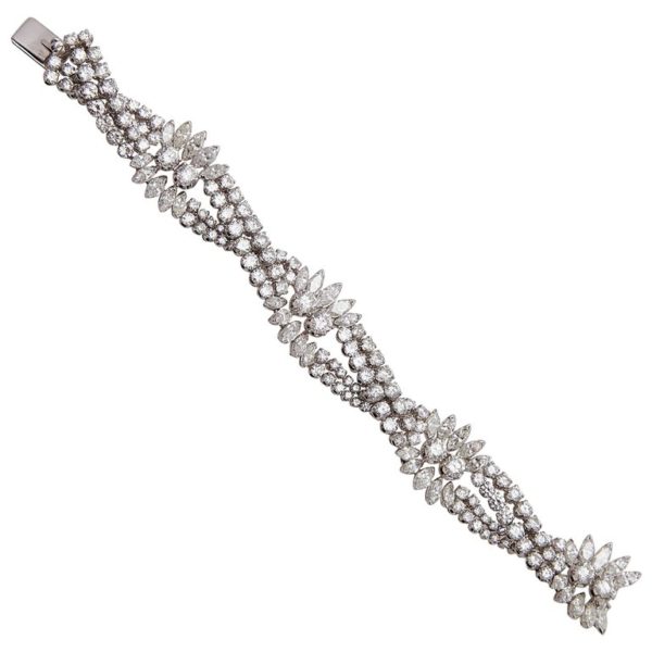 Diamond Marquise and Round Cut Bracelet