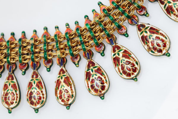 Indian Emerald Kundam Meena Necklace - Image 2