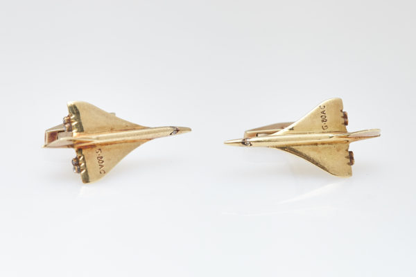 English Concorde Airplane Gold Cufflinks - Image 2