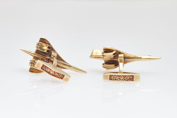 English Concorde Airplane Gold Cufflinks - Image 4