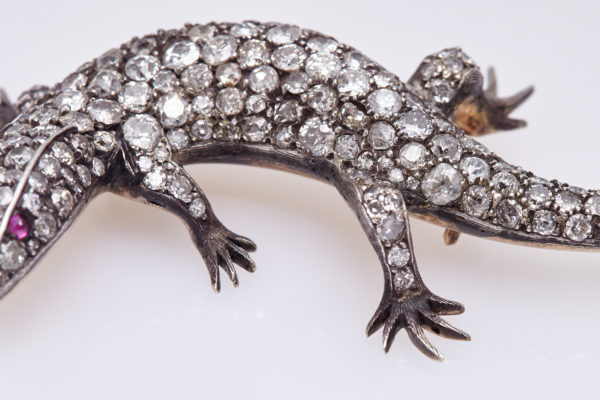 Antique Diamond Lizard Brooch - Image 3