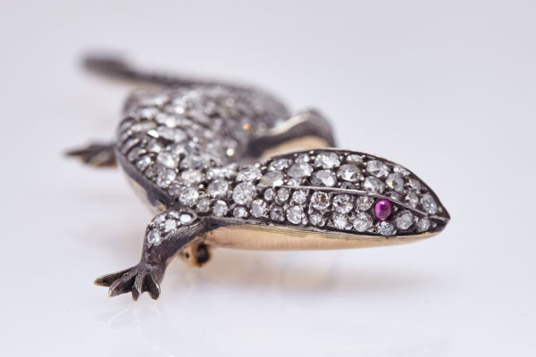 Antique Diamond Lizard Brooch - Image 4