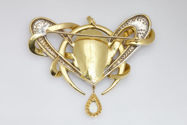 Opal Diamond Enamel Brooch - Image 4