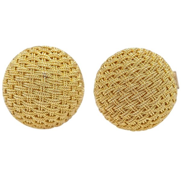 Van Cleef Gold Cloth Cufflinks