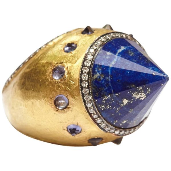 Sodalite Cone Cocktail Ring