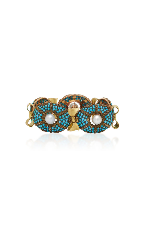 Buccellati Turquoise Pearl & Gold Bracelet - Image 2