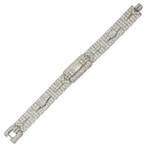 Cartier Art Deco Geometrical Design Diamond Bracelet