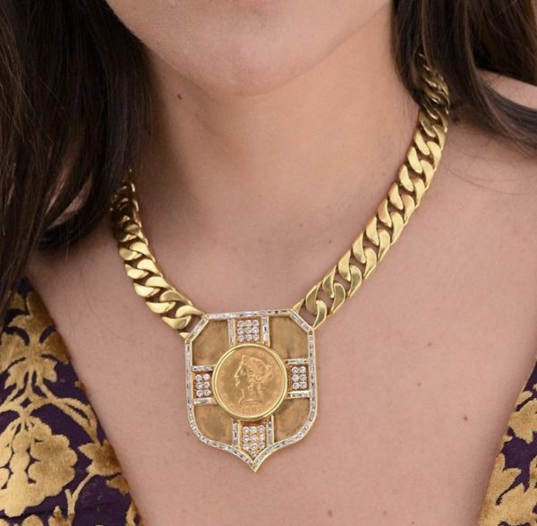 Unusual Buccellati Dollar Coin Necklace - Image 4
