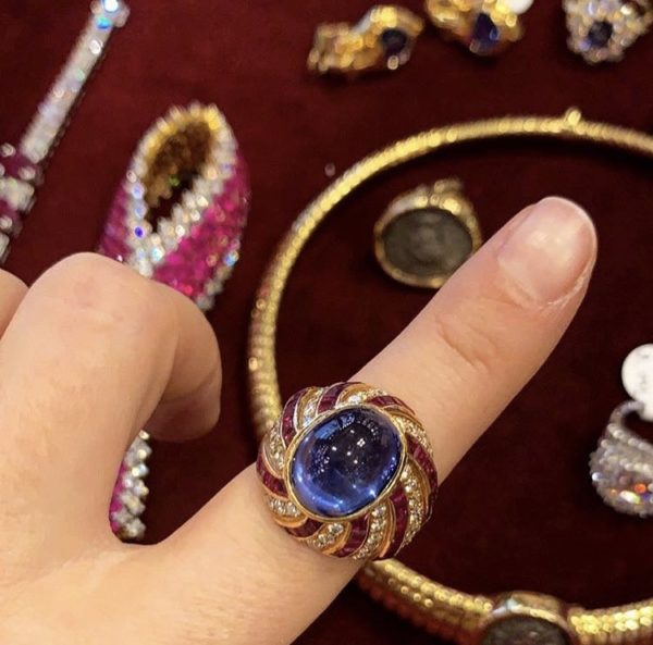 Ilario Sapphire Diamond and Ruby Cocktail Ring - Image 7