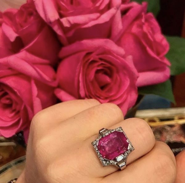 Art Deco Burma Ruby and Diamonds Ring - Image 4