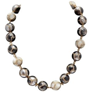 Faraone Hematite & Diamond Spheres Necklace
