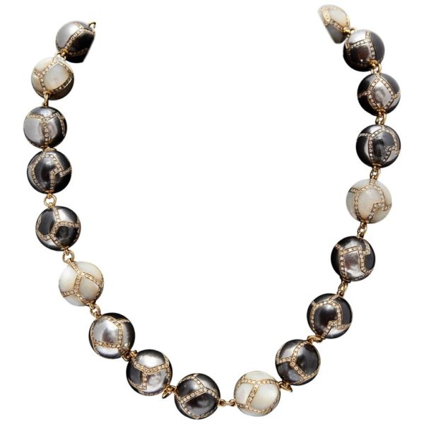 Faraone Hematite & Diamond Spheres Necklace