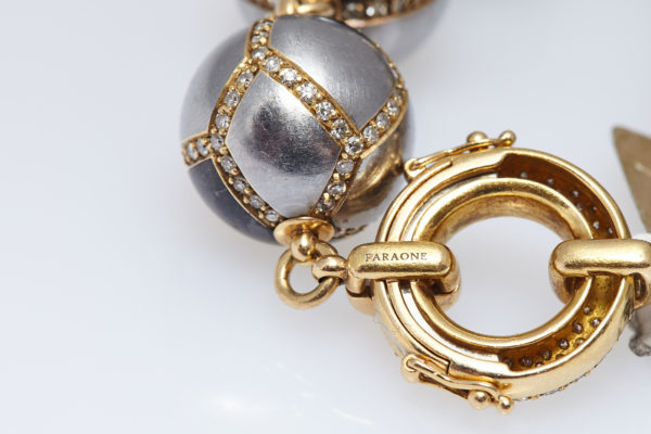 Faraone Hematite & Diamond Spheres Necklace - Image 4