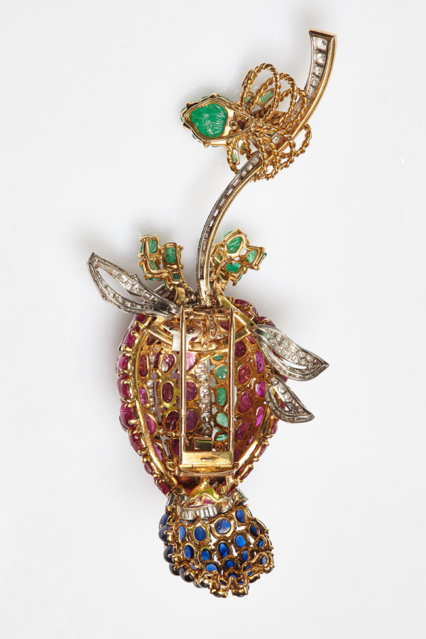 Exceptional Large Cartier "Tutti Frutti" Flower Brooch - Image 4