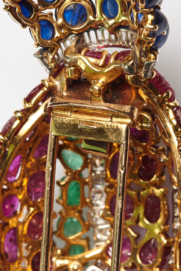 Exceptional Large Cartier "Tutti Frutti" Flower Brooch - Image 5