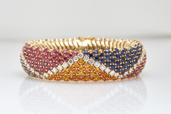 Multicolor Sapphires and Diamond Bracelet - Image 2