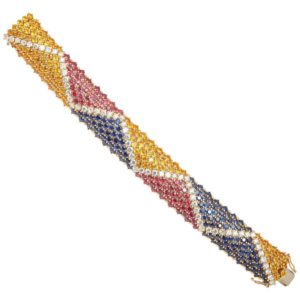 Multicolor Sapphires and Diamond Bracelet