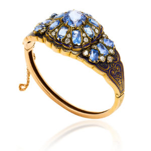 Victorian Sapphire, Diamond and Enamel Bracelet