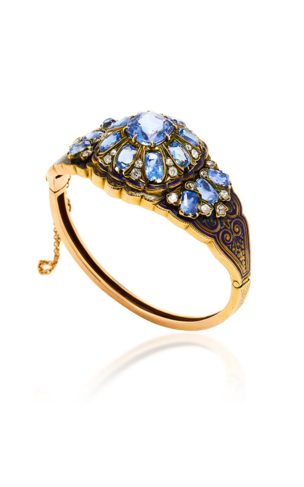 Victorian Sapphire, Diamond and Enamel Bracelet