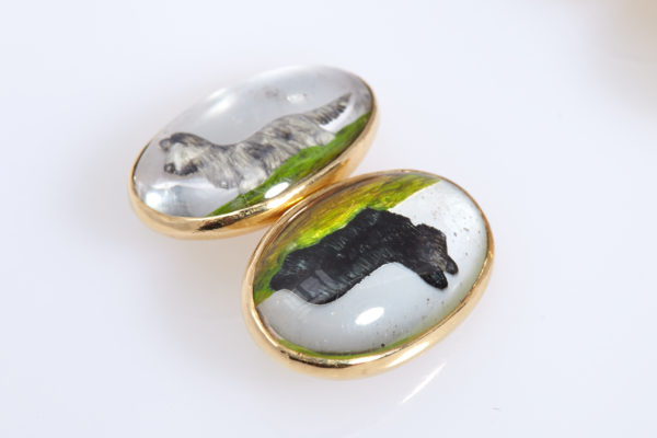 Terrier Dog Gold and Enamel Cufflinks - Image 2