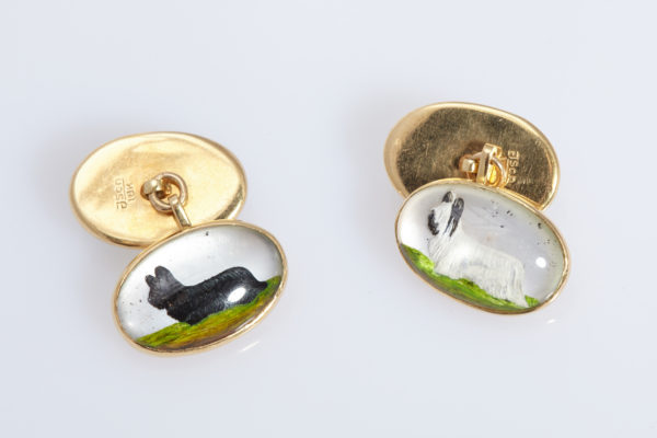 Terrier Dog Gold and Enamel Cufflinks - Image 4