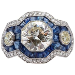 Retro Sapphire Diamond Ring