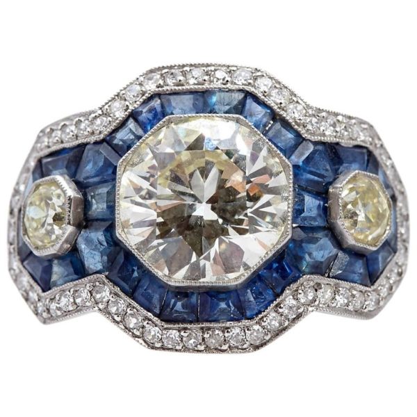 Retro Sapphire Diamond Ring