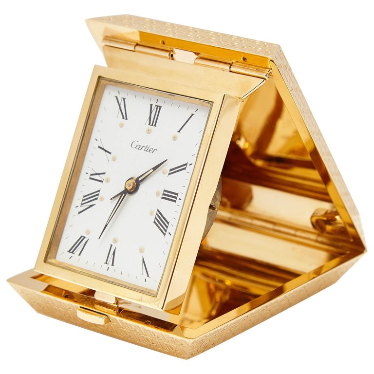 Cartier Gold Travel Clock - Eleuteri