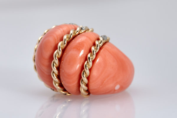 Bombe Coral and Gold Ring - Image 2