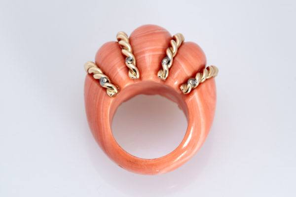 Bombe Coral and Gold Ring - Image 3