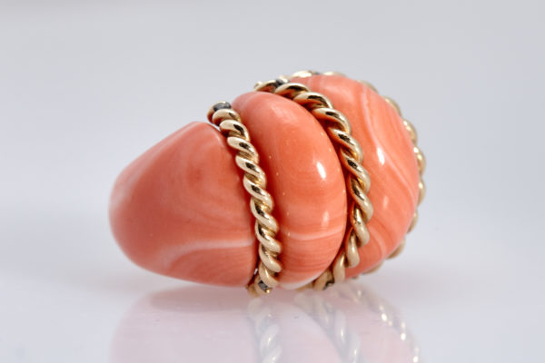 Bombe Coral and Gold Ring - Image 4