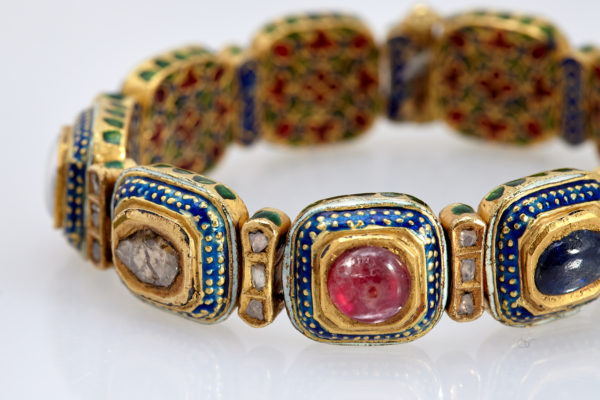 Pair of Indian Gold Navaratna Bracelets - Image 3