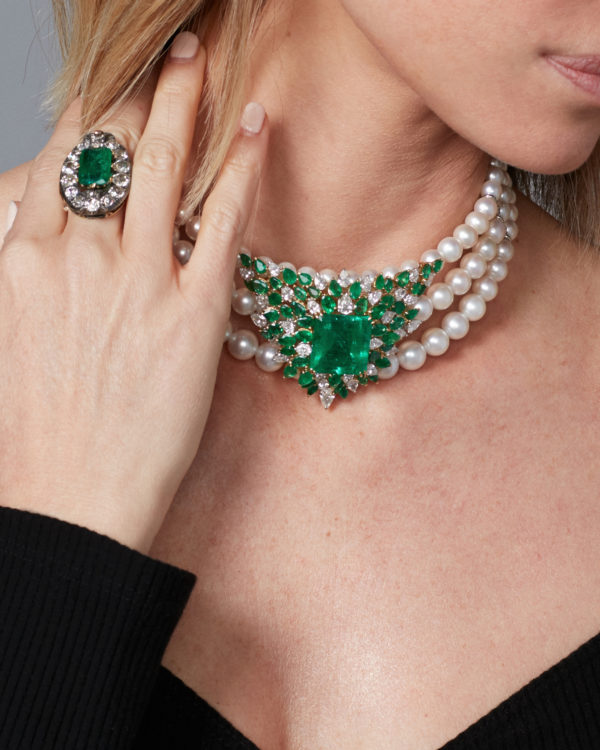 Antique Emerald and Diamond Ring - Image 4
